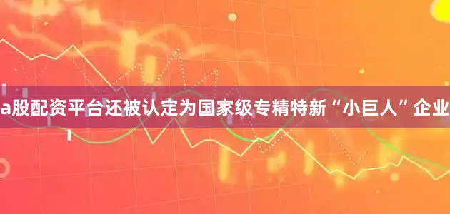 a股配资平台还被认定为国家级专精特新“小巨人”企业